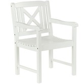 Temple &amp; Webster White Santa Cruz Acacia Wood Outdoor Armchair