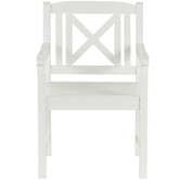 Temple &amp; Webster White Santa Cruz Acacia Wood Outdoor Armchair