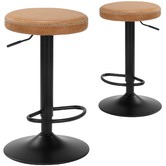 Temple &amp; Webster Elwood Faux Leather Adjustable Bar Stools