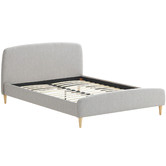 Temple & Webster Grey Nordic Deco Upholstered Bed