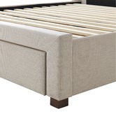 Temple &amp; Webster Beige Audrey Tufted Wingback Bed