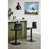 Temple &amp; Webster Boston Faux Leather Adjustable Bar Stools