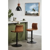 Temple &amp; Webster Boston Faux Leather Adjustable Bar Stools
