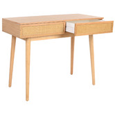 Temple &amp; Webster Light Oak Daintree Rattan &amp; Oak Console