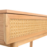 Temple &amp; Webster Light Oak Daintree Rattan &amp; Oak Console