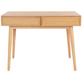 Temple &amp; Webster Light Oak Daintree Rattan &amp; Oak Console