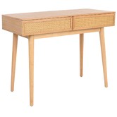 Temple &amp; Webster Light Oak Daintree Rattan &amp; Oak Console