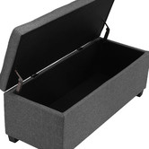 Temple &amp; Webster Emily Upholstered 100cm Storage Ottoman