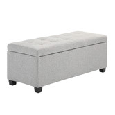 Temple &amp; Webster Emily Upholstered 100cm Storage Ottoman