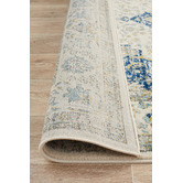 Temple &amp; Webster Blue &amp; Cream Renna Vintage-Style Rug