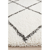 Temple &amp; Webster Black &amp; Cream Viona Fringed Moroccan Rug