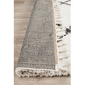 Temple &amp; Webster Black &amp; Cream Viona Fringed Moroccan Rug