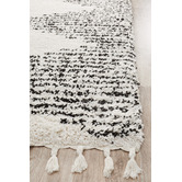 Temple &amp; Webster Black &amp; Cream Zaria Fringed Moroccan Rug