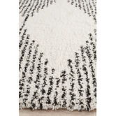 Temple &amp; Webster Black &amp; Cream Zaria Fringed Moroccan Rug