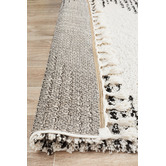 Temple &amp; Webster Black &amp; Cream Zaria Fringed Moroccan Rug