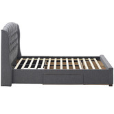 Temple &amp; Webster Grey Audrey Tufted Wingback Bed