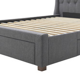 Temple &amp; Webster Grey Audrey Tufted Wingback Bed