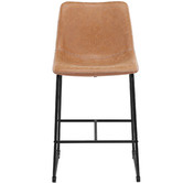 Temple &amp; Webster 66cm Phoenix Vintage-Style Faux Leather Barstools