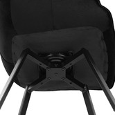 Temple &amp; Webster Black Krystoffer Velvet Swivel Dining Chairs