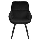 Temple &amp; Webster Black Krystoffer Velvet Swivel Dining Chairs