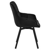 Temple &amp; Webster Black Krystoffer Velvet Swivel Dining Chairs