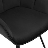 Temple &amp; Webster Black Krystoffer Velvet Swivel Dining Chairs
