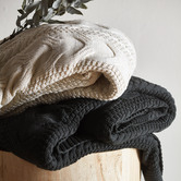 Temple &amp; Webster Cable Knitted Cotton Throw