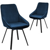 Temple &amp; Webster Nappa Velvet Swivel Dining Chairs