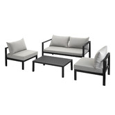 Temple &amp; Webster Felix 4 Seater Aluminium Outdoor Sofa Set