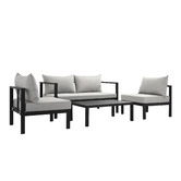 Temple &amp; Webster Felix 4 Seater Aluminium Outdoor Sofa Set