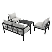 Temple &amp; Webster Felix 4 Seater Aluminium Outdoor Sofa Set
