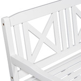Temple &amp; Webster 3 Seater White Santa Cruz Acacia Wood Outdoor Bench Set