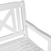 Temple &amp; Webster 3 Seater White Santa Cruz Acacia Wood Outdoor Bench Set