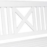 Temple &amp; Webster 3 Seater White Santa Cruz Acacia Wood Outdoor Bench Set