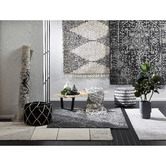 Temple &amp; Webster Black &amp; Cream Zaria Fringed Moroccan Rug