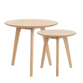 Temple &amp; Webster 2 Piece Lund Wooden Nesting Table Set