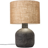 Temple &amp; Webster 56cm Black Sabi Terracotta Table Lamp