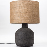 Temple &amp; Webster 56cm Black Sabi Terracotta Table Lamp