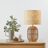 Temple &amp; Webster 54cm Natural Havana Rattan Table Lamp