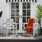 Temple &amp; Webster White Santa Cruz Acacia Wood Outdoor Armchair