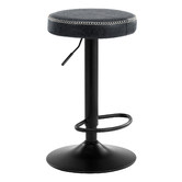 Temple &amp; Webster Elwood Faux Leather Adjustable Bar Stools