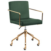 Temple &amp; Webster Forest Green Camden Velvet Home Office Chair