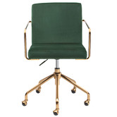 Temple &amp; Webster Forest Green Camden Velvet Home Office Chair
