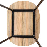 Temple &amp; Webster 75cm Premium Vintage-Style Elm Wood Barstools with Black Legs