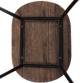 Temple &amp; Webster 75cm Premium Vintage-Style Elm Wood Barstools with Black Legs