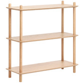 Temple &amp; Webster Natural Banjo 3 Tier Wooden Bookcase Console