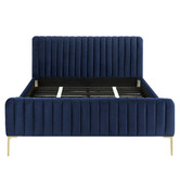 Temple &amp; Webster Navy Emily Velvet Bed