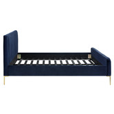 Temple &amp; Webster Navy Emily Velvet Bed