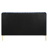 Temple &amp; Webster Navy Emily Velvet Bed