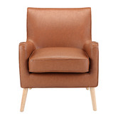 Temple &amp; Webster Tan Shelley Premium Faux Leather Armchair